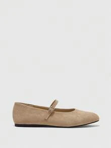 CUCCOO BIZCHIC Round Toe Women's Shoes, Low Vamp Comfortable Solid Color Flats, Suitable For Leisure Commuting And Versatile Vacation - Khaki - View 1