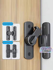 Sturdy Metal Padlock-90/180 Degree Rotating Safety Lock, Suitable For Barn Doors, Bathroom Sliding Doors, Garages, Bedrooms, Cabinets-Durable Zinc Alloy Safety Door Locks With Anti-Pry Function, Commercial-Grade Home Safety/Protection - Multicolor - View 1