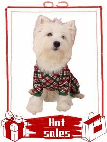 PETSIN 1pc Christmas Style Pet Fleece Pet Jumpsuit, Soft, Comfortable, Warm, And Anti Shedding Pet Clothing - Multicolor - View 5