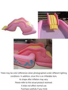 Vibrant Pink Striped Inflatable Swimming Pool , Super Large Family Adult Inflatable Pool, Outdoor Water Play Gadget, Ideal For Summer Garden Fun, Rectangular Pvc Swimming Pool, - A - View 7