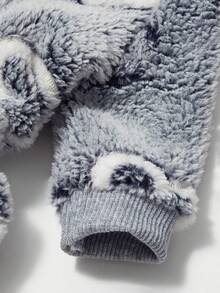 PETSIN 1pc Pet Cat/Dog Gray Fleece Warm Heartshaped Starprint Flannel Footed Jumpsuit - Multicolor - View 6