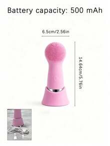 JMMO Pink Facial Cleansing Brush, Electric Face Scrubber With Charging Base, Waterproof Skin Care Tool For Deep Pore Cleansing, Gentle Exfoliating Massager For All Skin Types - Multicolor - View 5