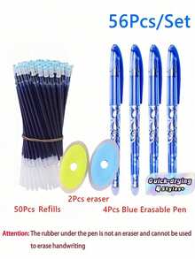 56-Pack Gel Pens Set With Refills, Smooth Writing Quick-Dry Ink Pens For School Supplies, Back To School Student Writing Essentials (Pen Refills Are Non Erasable) - Multicolor - View 2