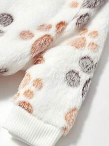 PETSIN 1pc Pet Cat/Dog Paw Print Fleece Jumpsuit, Warm And Cozy, Suitable For Dogs/Cats - Multicolor - View 7