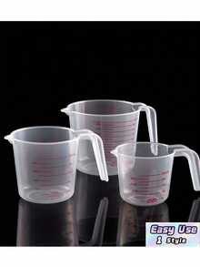 3pcs Transparent Plastic Baking Measuring Cups With Pvc Scale High Precision Graduated Markings Multifunctional Kitchen Tool 8.45oz 16.91oz 33.81oz For Home Baking Cooking Kitchen Daily Utensil Supplies - Multicolor - View 12