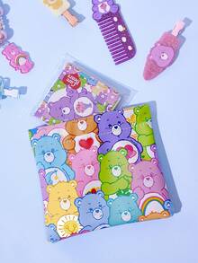 SHEIN X Care Bears Cute Bear Print Snap Storage Pouch, Auto Spring Open, For Earphones, Data Cables & Small Gadgets, Compact Portable For Travel Daily Use - Multicolor - View 3