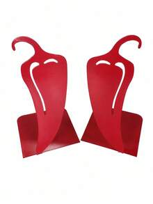 Joivida 2Pcs Bright Red Chili Cutout Hollow Metal Bookends, L Type Anti-Slip Heavy Duty Iron Book Stoppers, Creative Decorative Book Clips For Desktop, Bookshelf, Kitchen Cookbooks, Multi-Scene Household Office Countertop Book Storage Organizer Accessories - multicolor - View 14