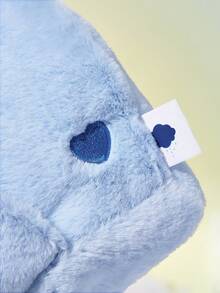 SHEIN X Care Bears 1Pc Blue Plush Material Embroidered Tissue Box, Cute Three-Dimensional Image, Exquisite Embroidery, Can Be Placed At Home, Car, Office. Suitable For Paper Drawing Of Various Sizes - Blue - View 5