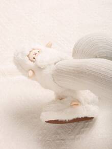 SHEIN Winter Soft-Soled Baby Shoes, Warm And Non-Slip, Suitable For 3-6-12 Months Baby Toddler Boots - White - View 3
