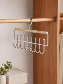 2Pcs Modern Wall Mounted Metal Storage Organizer W/ 8 Hooks For Hats Towels Straps Bedroom Bathroom - Multicolor - View 9