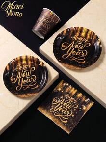 Muroi Mono 25/100 Pieces Of Disposable Party Supplies, Including Disposable Paper Plates, Napkins, Cups, Suitable For Dessert Service, Party Decorations, Various Events, And Gatherings, Including Christmas. - Style 2 - View 3