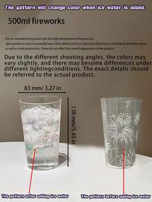 Original Temperature-Activated Fireworks Design, High Borosilicate Glass, Color Shifts With Cold & Warm Water, Marked Measurements, Perfect For Daily Drinks At Home. - Multicolor - View 13