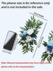 2Pcs Artificial Wedding Arch Flowers Set, Faux Floral Corner Decor For Welcome Sign Party Banner, Birthday Banquet Event Backdrop Greenery Supply - Multicolor - View 4