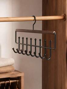 2Pcs Modern Wall Mounted Metal Storage Organizer W/ 8 Hooks For Hats Towels Straps Bedroom Bathroom - Multicolor - View 8