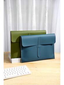 1PC A4 Leather Portfolio Folder Professional Sleek With Elastic Band Pen Loop For Documents Notebooks For Business Meeting School Student Office HotSale - Multicolor - View 8
