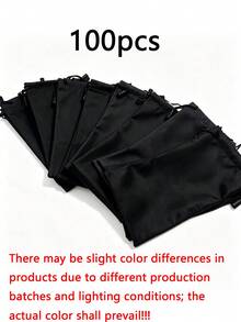 30/100/150/200pcs Pack Drawstring Glasses Pouches, Dustproof Soft Eyewear Storage Bags, Portable Eyeglass Accessories For Women, Back To School Essentials - Black - View 13