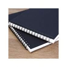 SHEIN 1Pc  Sketchbook For Artists Cotton Paper Sketchbook Blank Spiral Notebook, Sketch Book A3 A4 A5 16K 8K School Notebook Notebook With Spiral - Black Card Sketchbook - View 4