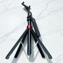 Tripod Selfie Ponsel 4 Kaki yang Dapat Ditarik, Tripod Vlog Portabel dengan Penjepit Ponsel Multifungsi & Kontrol Jarak Jauh yang Dapat Diisi Ulang, Kompatibel dengan Ponsel Android, Alat Bantu Latihan Golf untuk Liburan di Luar Ruangan dan Siaran Langsung - Hitam - View 10