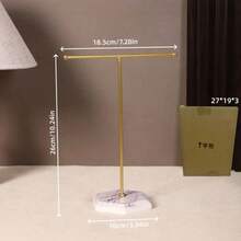 1 Piece Solid Metal Minimalist T Shaped Jewelry Display Rack Multi Hook Large Capacity Stable Freestanding Storage Holder For Necklaces Bracelets Rings Watches Elegant Simple Tabletop Organizer Indoor Bedroom Vanity Household Decor All Season Jewelry - Multicolor - View 7