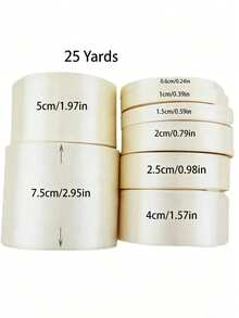 25 Yards Beige Thin Silk Ribbon, Braiding Hair Ribbons, Fabric Tie Strings For Gift & Cake Wrapping Decoration - Beige - View 7