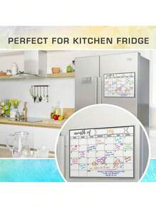 1 Magnetic Refrigerator Calendar - Strong Magnetic Backing, Smooth Erasable Surface, Practical Calendar - Perfect For Kitchen Storage, Meal Planning, Family Planning, Reminders, And Refrigerator Notes - Multiple Specifications - View 6