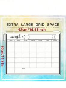 1 Magnetic Refrigerator Calendar - Strong Magnetic Backing, Smooth Erasable Surface, Practical Calendar - Perfect For Kitchen Storage, Meal Planning, Family Planning, Reminders, And Refrigerator Notes - Multiple Specifications - View 2