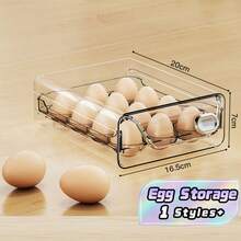 Multi‑Functional Large‑Capacity Egg Storage Box, Drawer‑Type Plastic Egg Holder, Sealed Fresh‑Keeping Container For Kitchen & Refrigerator - Multicolor - View 1