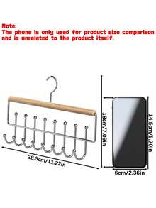 2Pcs Modern Wall Mounted Metal Storage Organizer W/ 8 Hooks For Hats Towels Straps Bedroom Bathroom - Multicolor - View 3