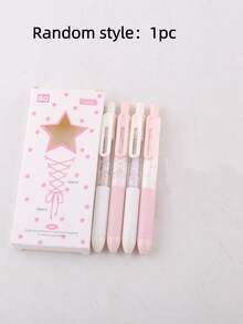 12/8/4/1 Pink And White Ballet Style Ballpoint Pen With 0.5 Mm Tip, Black Ink, Bow Decoration, Click Function, Student Paper, Teaching Gift, Diary Writing, Project Pen, Back To School - Ballet Pink Gel Pen - View 10