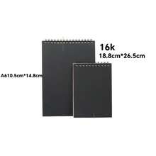 SHEIN 1Pc  Sketchbook For Artists Cotton Paper Sketchbook Blank Spiral Notebook, Sketch Book A3 A4 A5 16K 8K School Notebook Notebook With Spiral - Black Card Sketchbook - View 8