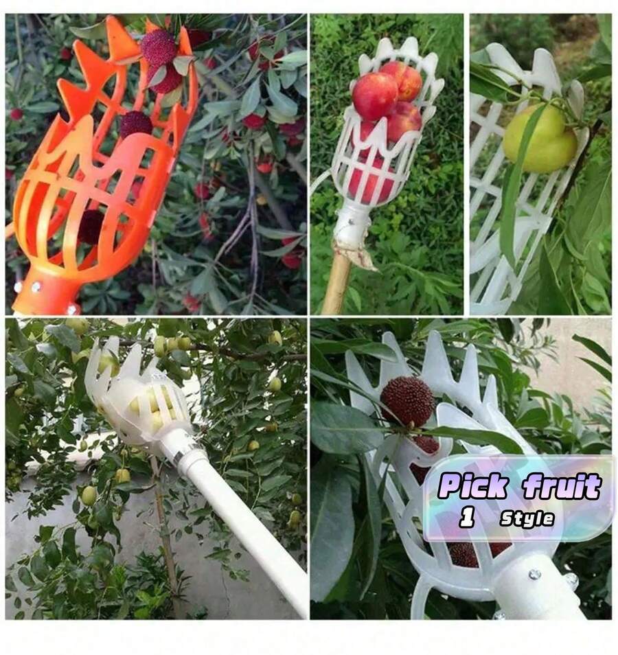 1個採果籃頭,便利採果器,適用於蘋果與桃子採摘,農場與花園採摘工具,園藝工具 - 黃色 - 查看 1