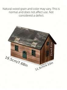 1PC Wooden Retro House Shape Tissue Box Cover Napkin Holder Organizer Vintage Decorative Storage Container For Living Room Bedroom Hotel Office Tabletop Home Decor Rustic Farmhouse Style Gift - Multicolor - View 11