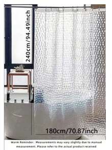 Clear Shower Curtain, Thicken Buttonhole Partition Curtain For Bathroom Home Bathroom Decor Fall Decor Bathroom Accessories Back To School - transparent - View 14
