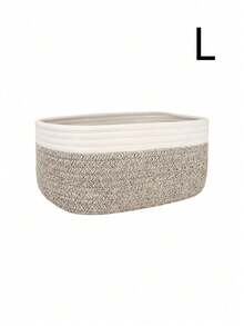 Cirelle 1pc Minimalist Woven Storage Basket, Bohemian Geometric Rattan Container, Suitable For Home And Garden Decor, Desktop Storage, Bathroom And Cosmetic Storage, Natural Wooden Plant Stand, Bohemian Rope Woven Small Item Basket - Grey - View 11