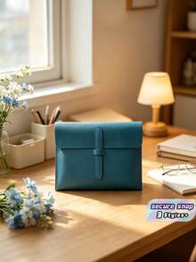 1PC A4 Leather Portfolio Folder Professional Sleek With Elastic Band Pen Loop For Documents Notebooks For Business Meeting School Student Office HotSale - Multicolor - View 1