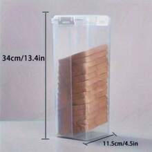 1pc Sealed Bread Box - Transparent Plastic Food Storage Container With Divider, Reusable Rectangular Meal Prep Container, Essential For Kitchen Organization, Clear Design - Multicolor - View 5