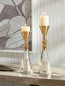 1pc Minimalist Metal Crystal Base Candlestick, Decorative Candle Holder For Dining Table Or Living Room - Rose Gold - View 4