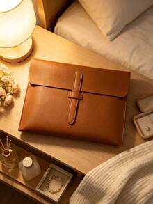 1PC A4 Leather Portfolio Folder Professional Sleek With Elastic Band Pen Loop For Documents Notebooks For Business Meeting School Student Office HotSale - Multicolor - View 4