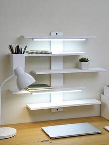 5-Tier Multifunctional Wall-Mounted Display Rack, Available In 2 Colors. Designed As Architectural Art Decor To Save Space, Corner Shelf, Wall-Mounted Triangle Shelf, Wall Partition Rack, Bathroom Shelf, Kitchen Wall Organizer - Multicolor - View 7