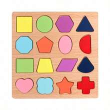 MINKOJA 1Pc Wooden Alphabet Number Shape Puzzle Board, Montessori Educational Learning Toy For Toddlers Kids Age 3+, Early Cognition Matching Game Gift - Multicolor - View 11