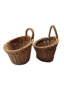 Vintage Style Wall Hanging Kitchen Storage Basket - Multi-Functional Hanging Organizer Basket With Hooks, Suitable For Condiments, Cooking Utensils, Spices - Space-Saving Rustic Style Decorative For Cabinet, Pantry, Small Kitchen - Mocha Brown - View 2