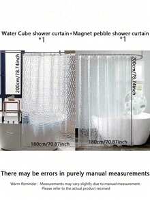 Clear Shower Curtain, Thicken Buttonhole Partition Curtain For Bathroom Home Bathroom Decor Fall Decor Bathroom Accessories Back To School - transparent - View 13