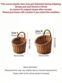 Vintage Style Wall Hanging Kitchen Storage Basket - Multi-Functional Hanging Organizer Basket With Hooks, Suitable For Condiments, Cooking Utensils, Spices - Space-Saving Rustic Style Decorative For Cabinet, Pantry, Small Kitchen - Mocha Brown - View 4