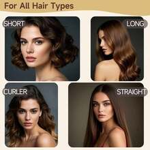 Mcbki 1pc Black Heatless Curling Rod Headband Ribbon Set With Hair Claw Clip Slouchy Soft Wave DIY Sleep Styling Overnight Curling Tool Satin - Black - View 10