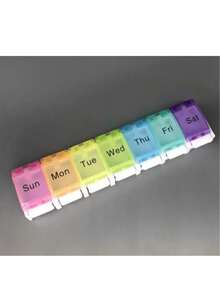 One 7-Day Medication Pill Packaging And Storage Box, Moisture-Proof And Waterproof Medicine/Vitamin/Capsule Sorting And Storage Box, Suitable For Storing Vitamins And Supplements For One Week, Suitable For Small - Multicolor - View 3