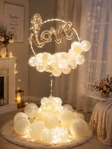 1/5/10Pcs White Round Balloon Ring Stand, Clear PVC Rod With Water-Filled Base For Table Floating Decor, Birthday Party Decoration Display Rack - multicolor - View 5