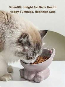 PETSIN Cat Bowl Ceramic Cat Food Bowl Cat Rice Bowl Pet Bowl Cute Cat Rice Bowl Pet Supplies - Multicolor - View 9