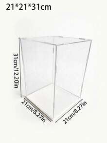 White Base High-Definition Collectible Display Box, Assembled Transparent Acrylic Box, Alternative To Glass Box, Used For Displaying Figurines, Dolls, Ornaments, Home Storage & Organization, Gift Box - Multicolor - View 15