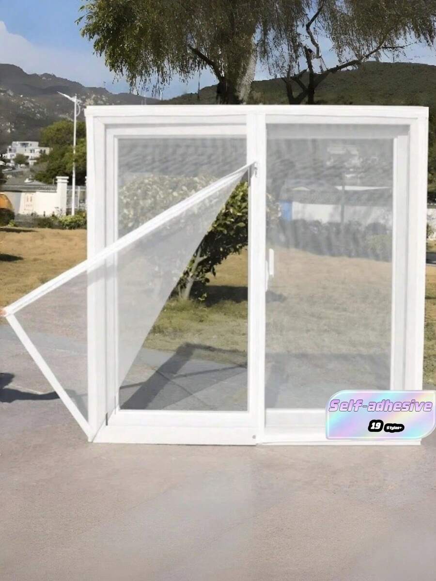 Zippered Self-Adhesive Mosquito Net, Suitable For Home Windows, Removable
