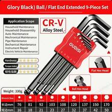 Hex Key Set, Long-Handled Ball-End Hex Key Set - Comfortable Grip, Metal Construction, Featuring Ball-End And Star-End Hex Sockets. Suitable For Various Bicycle Maintenance Tasks And DIY Repair Projects In Both - multicolor - View 8